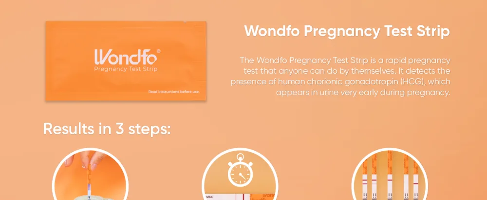 Wondfo Pregnancy Test Strips - 25 Pack Early Result Pregnancy Test Highly Sensitive Fast Home Self-checking Kit Clear HCG Test Results Test De Grossesse 25 Hcg - product information 10