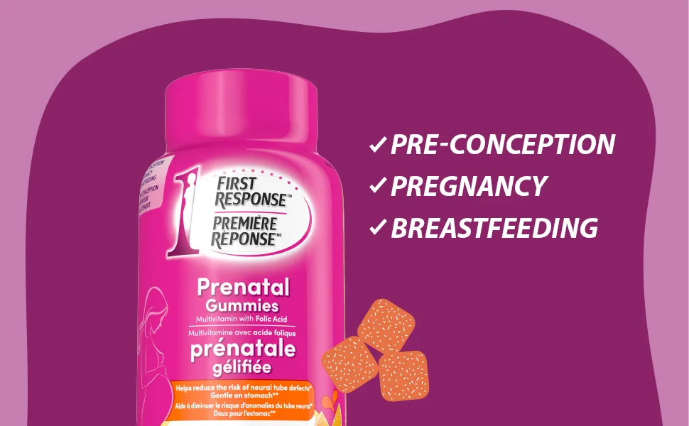 First Response Prenatal Gummy Multivitamin with Folic Acid 90 Count (45-day supply) NEW - First Response prenatal gummies