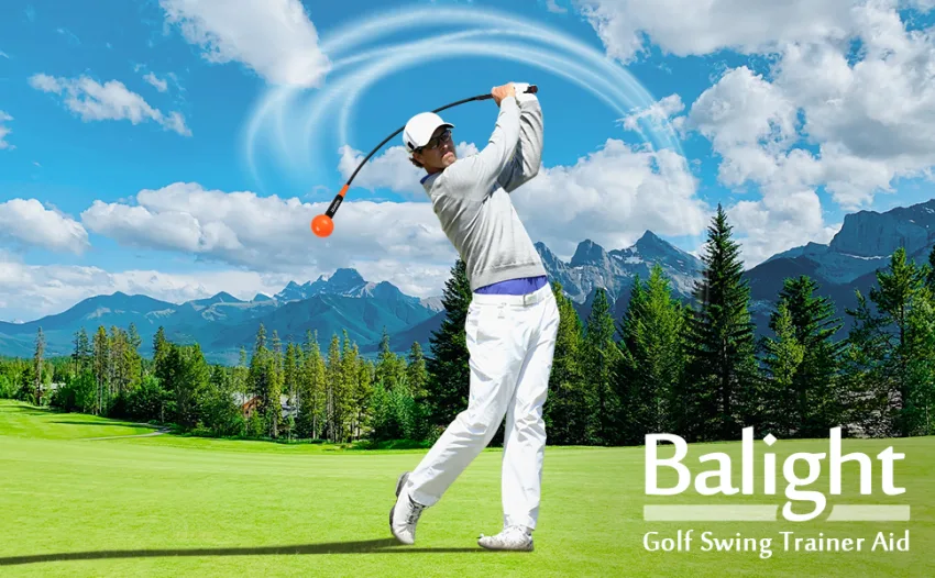 Balight Golf Swing Trainer Aid and Correction for Strength Grip Tempo & Flexibility Training Suit for Indoor Practice Chipping Hitting Golf Accessories 48" Yellow - Balight Golf Swing Trainer Aid