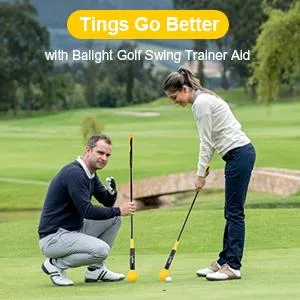 Balight Golf Swing Trainer Aid and Correction for Strength Grip Tempo & Flexibility Training Suit for Indoor Practice Chipping Hitting Golf Accessories 48" Yellow - Perfect Golf Accessories for Warm Up