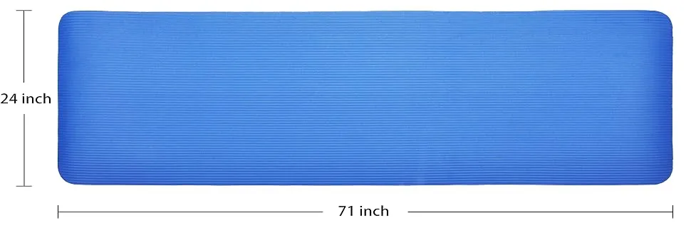 BalanceFrom All Purpose 1-Inch Extra Thick High Density Anti-Tear Exercise Yoga Mat with Carrying Strap Blue Retail Packaging - product information 4