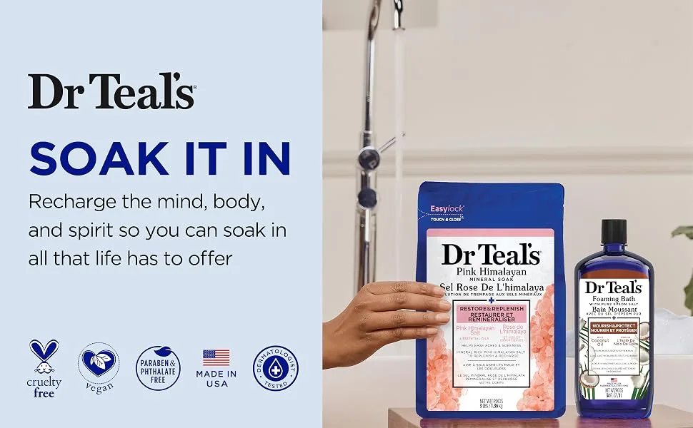 Dr Teal's Foaming Bath with Pure Epsom Salt Soothe & Sleep with Lavender Essential Oil 34 fl oz (Packaging May Vary) Bubble Bath (1000 ml) foaming Bath - teal's module 1