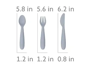 ezpz Tiny Spoon (2 Pack in Blue) - 100% Silicone Spoons for Baby Led Weaning + Purees - Designed by a Pediatric Feeding Specialist - 4 Months+ - ezpz happy utensils for toddlers