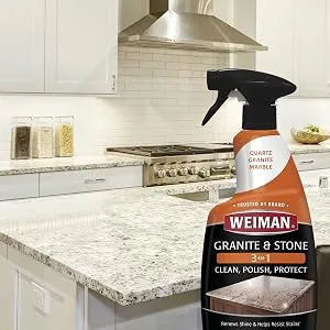 Weiman Granite Cleaner Polish and Protect 3 in 1-2 Pack - Streak-Free pH Neutral Formula for Daily Use on Interior & Exterior Natural Stone - product information 17