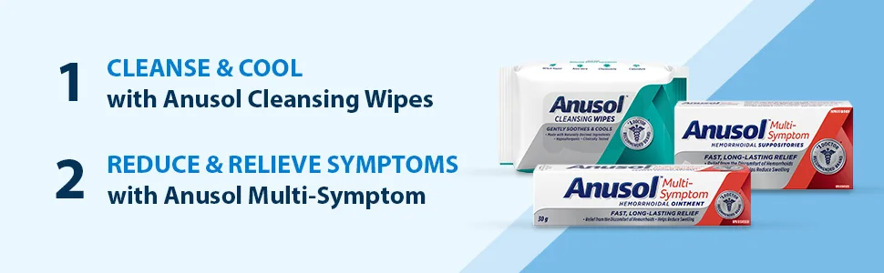 Anusol Cleansing Hypoallergenic Cooling Flushable Wipes 40 Count Skin Cleaning Wipe - Anusol