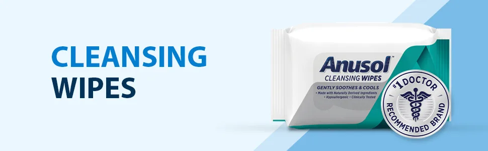 Anusol Cleansing Hypoallergenic Cooling Flushable Wipes 40 Count Skin Cleaning Wipe - Anusol Wipes