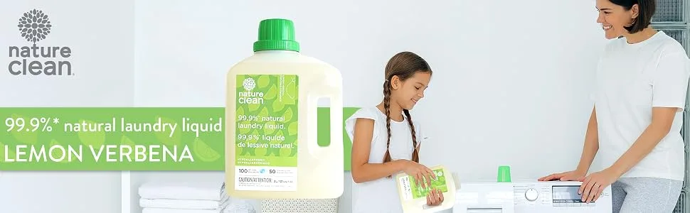 Nature Clean Laundry Liquid Detergent Lemon Verbena Sensitive Skin Tested 3 Liter Lemon Verbenna 3 l (Pack of 1) - Lemon Verbena Laundry Liquid