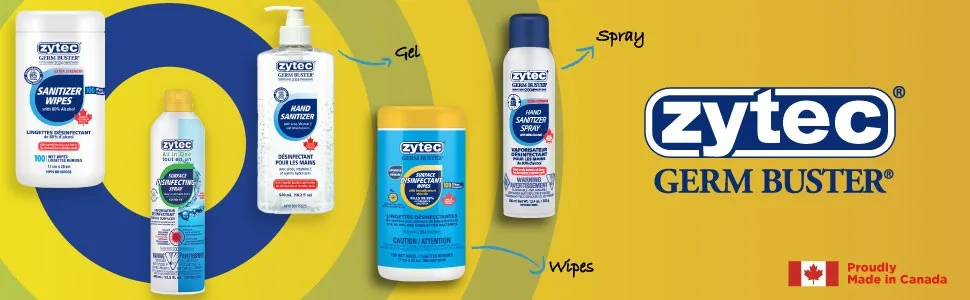 zytec Germ Buster Hand Sanitizer Spray 80% alcohol 250 milliliter (01345) 250 ml (Pack of 1) - zytec products