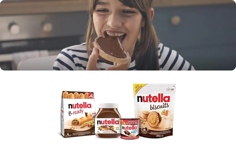 NUTELLA B-READY Snack Bars Crunchy Wafer Filled With Delicious NUTELLA 15 bars pack 330g Nutella B-ready 15 Pack - Nutella
