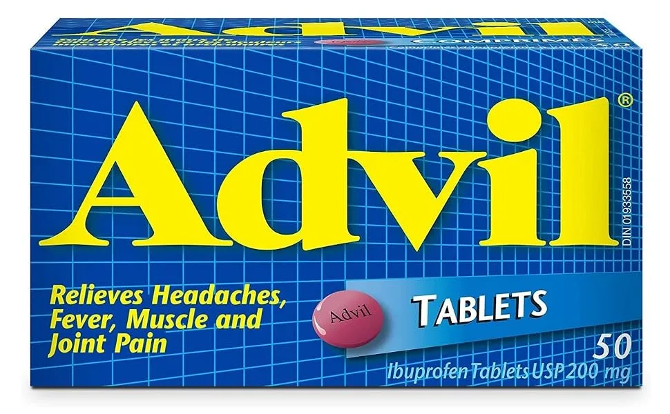 Advil Tablets (50 Count) 200 mg ibuprofen Temporary Pain Reliever / Fever Reducer 50 Count (Pack of 1) - product information 10