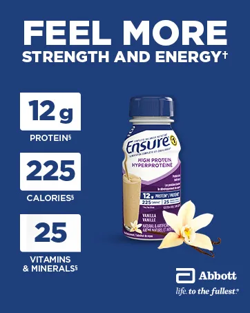 Ensure High Protein 12 g Meal Replacement Shakes Value Pack Protein Shakes With Protein To Help Build Muscle Strawberry 6 x 235-mL Bottles - Feel more strength and energy