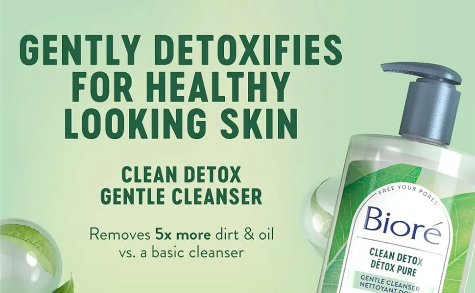 Bior Clean Detox Gentle Cleanser for Normal to Combination Skin 200mL Clear Cleanser 200 ml (Pack of 1) - Clean Detox