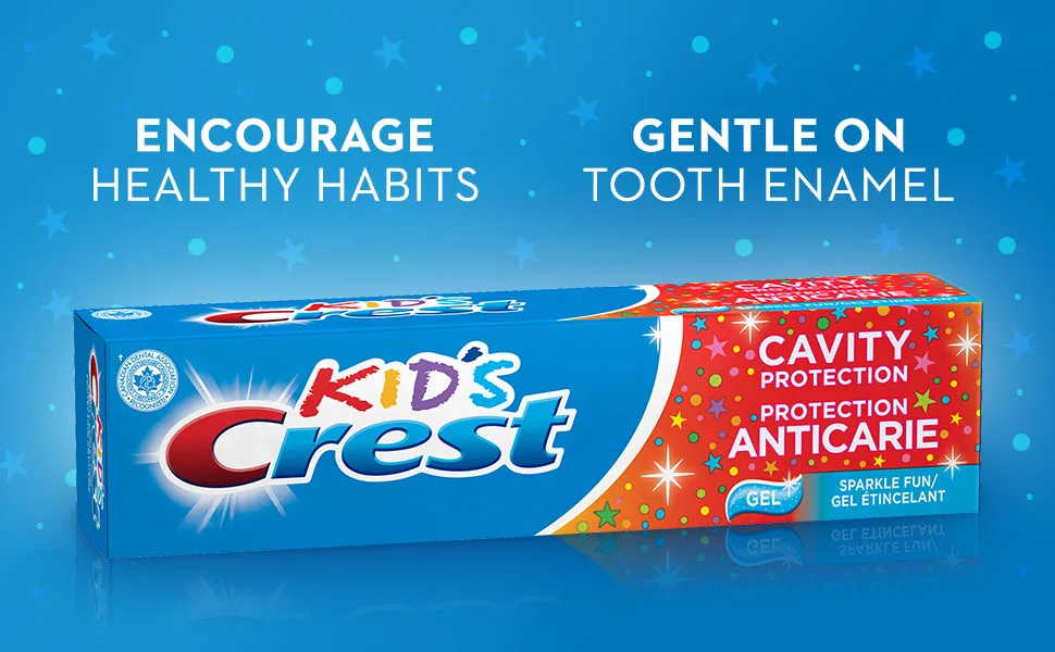 Crest Kid's Toothpaste Cavity Protection Sparkle Fun Gel 100 mL (Pack of 2) - Encourage healthy habits. Gentle on tooth enamel.
