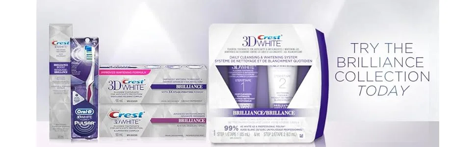 Crest 3D White Brilliance Toothpaste and Whitening Gel 2 Step System - 85 ml and 63 ml Tubes packaging may vary - product information 7