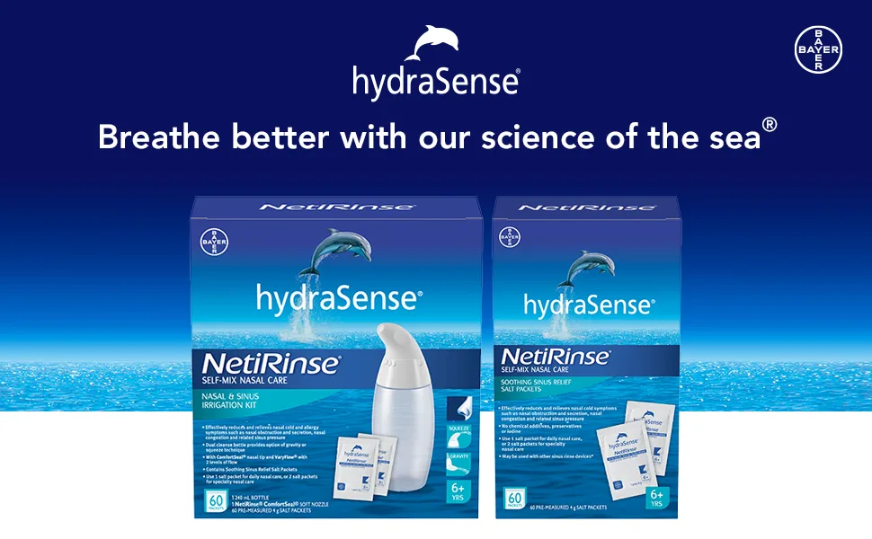 hydraSense NetiRinse Refill Salt Packets Universal Pre-Measured Self-Mix Packets Reduces and Relieves Nasal Cold Symptoms 60 Count - PRODUCT IMAGES