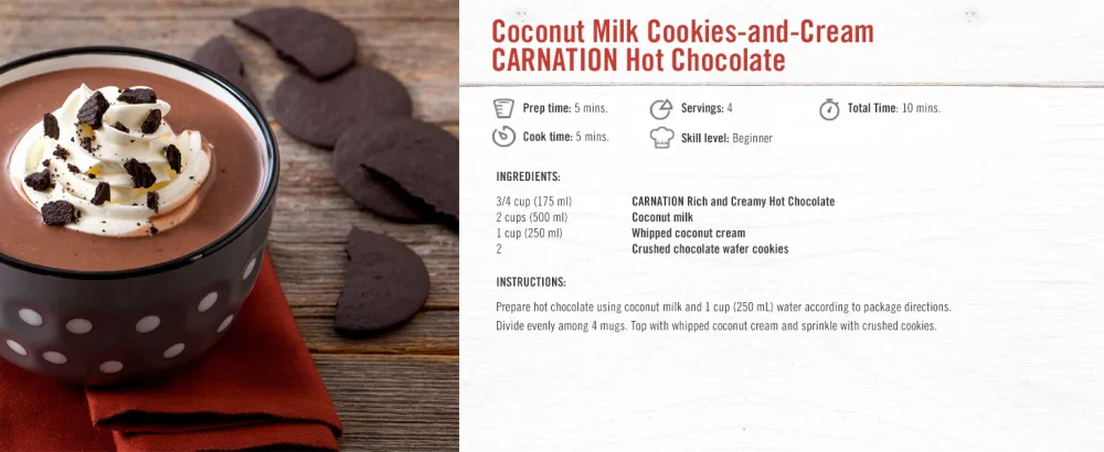 Carnation Hot Chocolate Light Envelopes 10x13g Sachets Hot Chocolate 13 g (Pack of 10) - recipe 1
