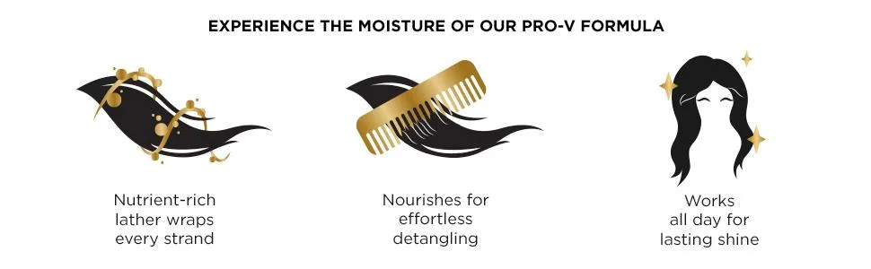 PANTENE PRO-V Smooth & Sleek Shampoo 27.7oz/820mL Unscented 820 ml (Pack of 1) - moisturizers, nutrient-rich formula, soft hair, mangeable hair