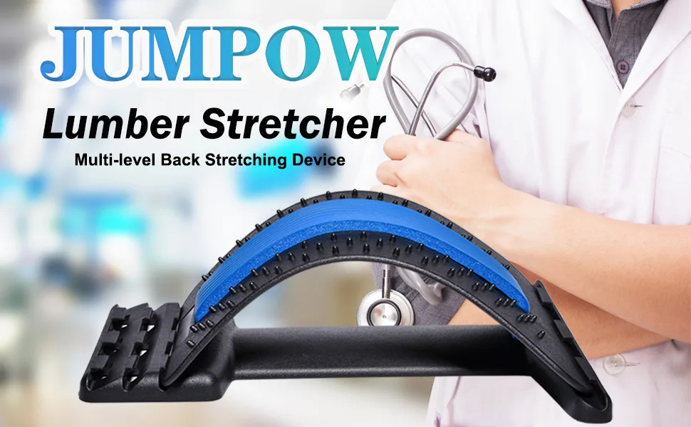 Back Stretcher, Lumbar Back Pain Relief Device, Spine Board, Back Cracker, Multi-Level Back Massager Lumbar, Pain Relief for Herniated Disc, Sciatica, Scoliosis, Lower and Upper Back Stretcher Support Black, Blue - product information 1
