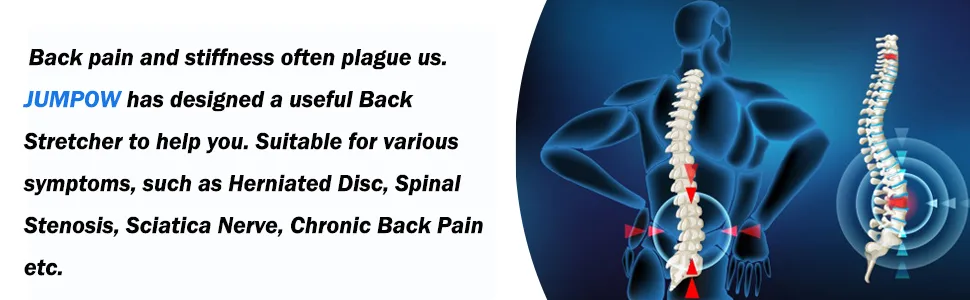 Back Stretcher, Lumbar Back Pain Relief Device, Spine Board, Back Cracker, Multi-Level Back Massager Lumbar, Pain Relief for Herniated Disc, Sciatica, Scoliosis, Lower and Upper Back Stretcher Support Black, Blue - product information 2