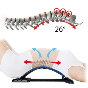 Back Stretcher, Lumbar Back Pain Relief Device, Spine Board, Back Cracker, Multi-Level Back Massager Lumbar, Pain Relief for Herniated Disc, Sciatica, Scoliosis, Lower and Upper Back Stretcher Support Black, Blue - product information 4