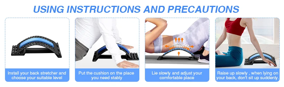 Back Stretcher, Lumbar Back Cracker Board Pain Relief Device, Multi-Level Lumbar Back Massager, Pain Relief for Herniated Disc, Sciatica, Scoliosis, Lower and Upper Lumbar Support Stretcher Black - product information 4