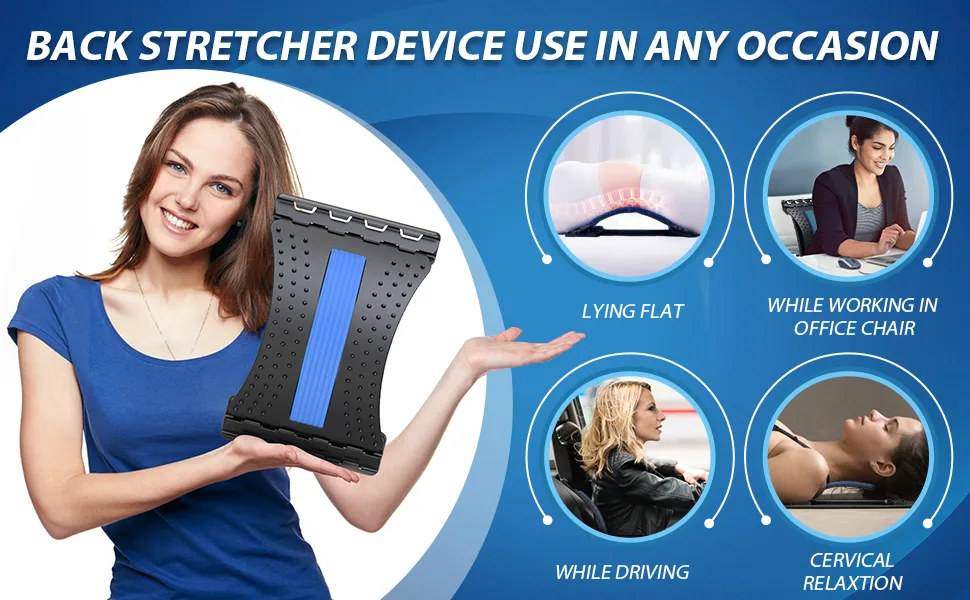 Back Stretcher for Lower Back Pain Relief, 3 Level Adjustable Lumbar Back Cracker Board, Back Cracking Device, Back Massager for Scoliosis, Spine Decompression, Upper & Lower Back Support Spine Board - product information 5