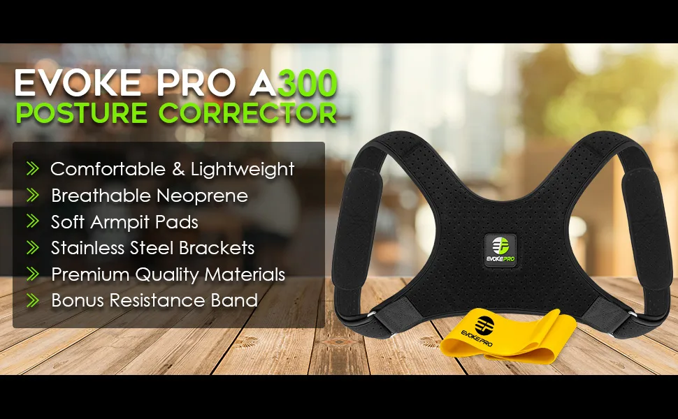 Back Posture Corrector for Women and Men - Shoulder Brace Back Posture Corrector - Upper Back Support - Back Straightener Posture Corrector - Resistance Band Included (Regular) 1 Count (Pack of 1) - evoke pro