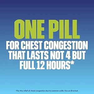 Mucinex Chest Congestion Guaifenesin 600 mg Tablets Expectorant (Cough Medicine) 20 Count - one pill
