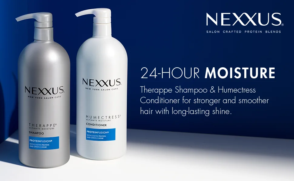 Nexxus Shampoo and Conditioner Combo Pack Therapy Humectress 33.8 Ounce - 24-Hour Moisture