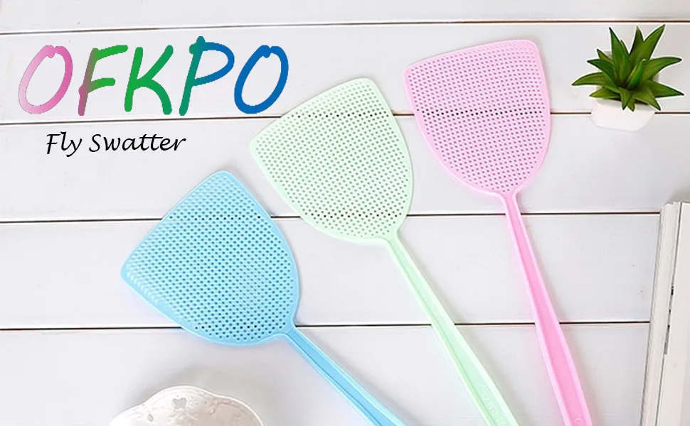 OFKPO 3PCS Fly Swatter Pest Control Plastic Handle for Flies Insect Mosquito Bug Manual Swat Pest Control with Long Handle - fly away,zapper swatter,fly swatter,fly swatters,bug swatter,mosquito swatter,fly killer indoor
