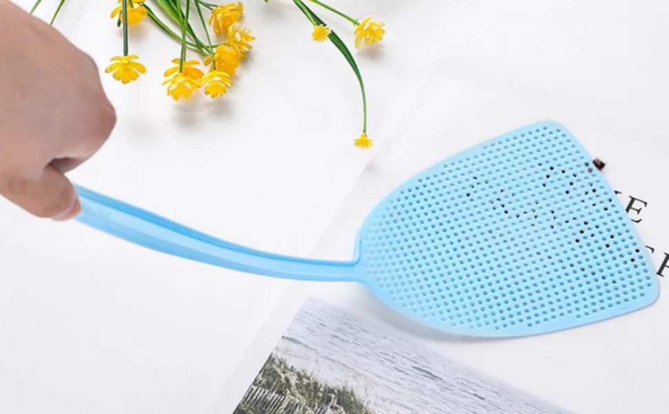 OFKPO 3PCS Fly Swatter Pest Control Plastic Handle for Flies Insect Mosquito Bug Manual Swat Pest Control with Long Handle - fly killer,pest control,fly swatter pest control,mosquito zapper,flyswatter plastic,fly swatter lamp