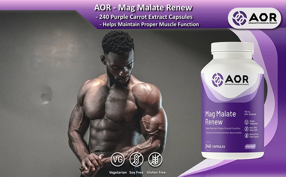 AOR - Mag Malate Renew - 240 Capsules - Helps Maintain Proper Muscle Function 240 count (Pack of 1) - B08YGSFWWS