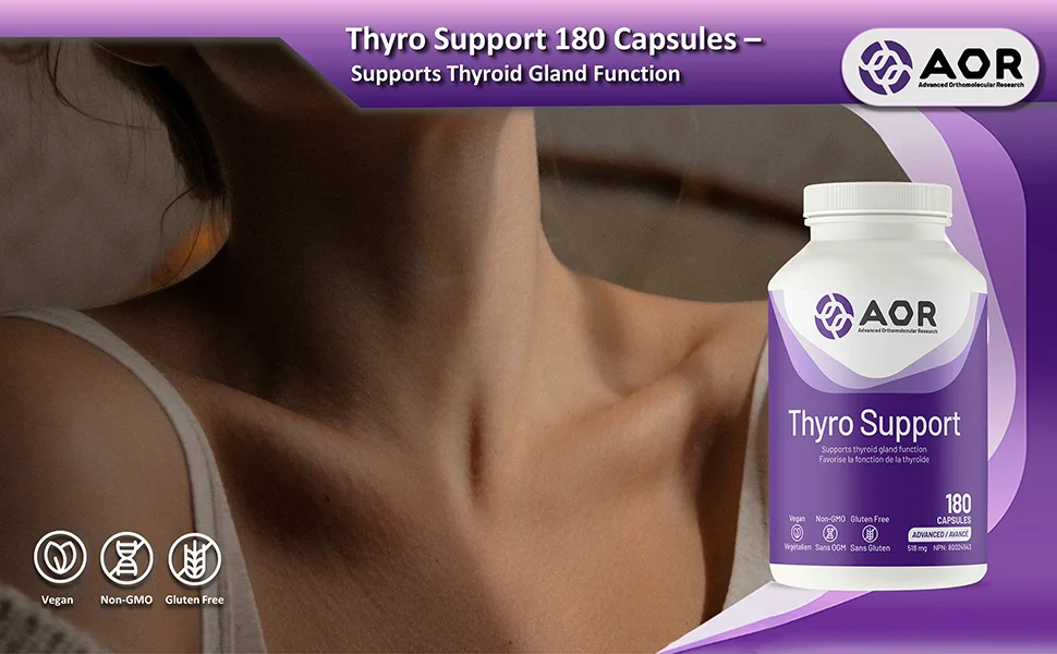 AOR - Thyro Support - 180 Capsules - Supports Thyroid Gland Function 180 count (Pack of 1) - B08YGLWRGC