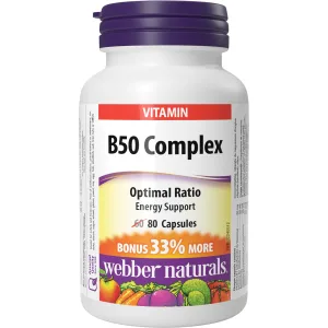 Webber Naturals Vitamin B100 Complex 90 Tablets Supports Energy Production and Metabolism Vegan 90 count (Pack of 1) B Complex - B50 Complex