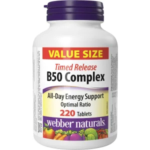Webber Naturals Vitamin B100 Complex 90 Tablets Supports Energy Production and Metabolism Vegan 90 count (Pack of 1) B Complex - B50 Complex Value Size