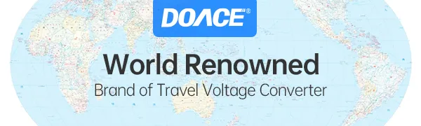 Converter 220V to 110V, 10A Power Adapter with 2 USB and EU/UK/AU/US Plugs - DOACE