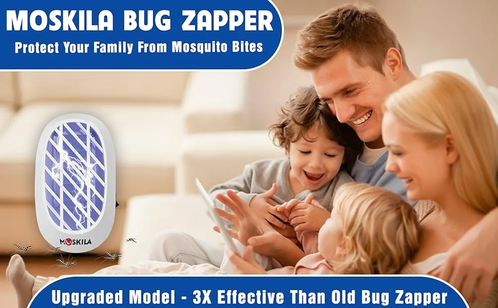 2 Packs Bug Zapper - Electronic Insect Killer - Electric Mosquito Killer Lamp - Eliminates Flying Pests Indoor with Night Light - Gnat Trap - product information 1