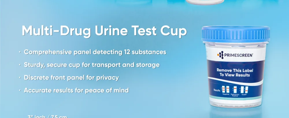 Prime Screen - 5 Pack 12 Panel Urine Multi Drug Test Cup for Home Use (AMP BAR BUP BZO COC MET MDMA MOP/OPI 300 MTD OXY PCP THC) - TDOA-6125 - product information 11