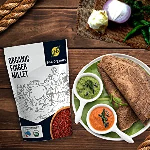 B&B Organics Finger Millet (Ragi) (500 g / 1.1 pound) (Indian Millet | Gluten free | Whole grain | USDA Certified) - product information 2