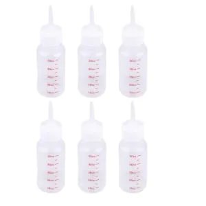 Baby Pet Feeding Bottle 50 Ml Squeeze Liquid Bottle for Kitten Puppy Small Animals Feeding Tool Pointed Milk Feeder with Scale 6 Pcs - product information 3