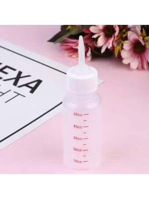 Baby Pet Feeding Bottle 50 Ml Squeeze Liquid Bottle for Kitten Puppy Small Animals Feeding Tool Pointed Milk Feeder with Scale 6 Pcs - product information 4