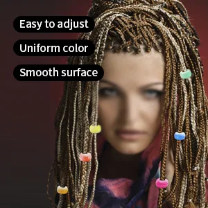 74 Pcs Round Hair Beads DIY Braid Hair Beads Braids for Girls(Pink) - EASY TO ADJUST: