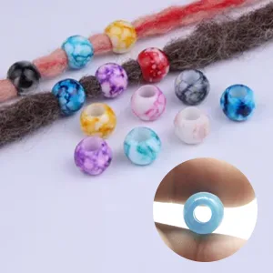 74 Pcs Round Hair Beads DIY Braid Hair Beads Braids for Girls(Pink) - EASY TO USE: