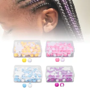 74 Pcs Round Hair Beads DIY Braid Hair Beads Braids for Girls(Pink) - MULTI PURPOSE: