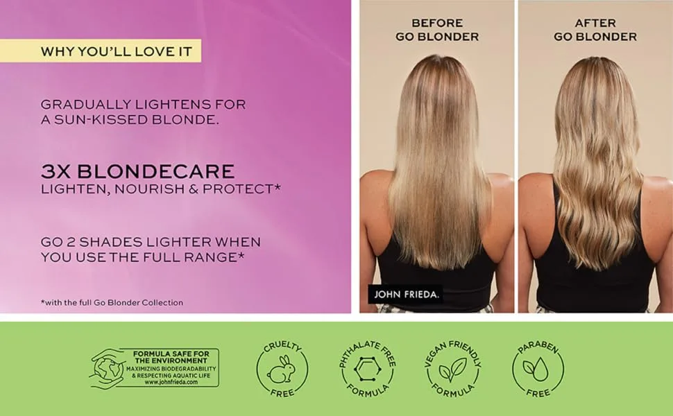 John Frieda Go Blonder Controlled Lightening Spray for Gradually Lighter Blonde Hair (105 mL)(Packaging May Vary) 105 ml (Pack of 1) Spray - product information 2