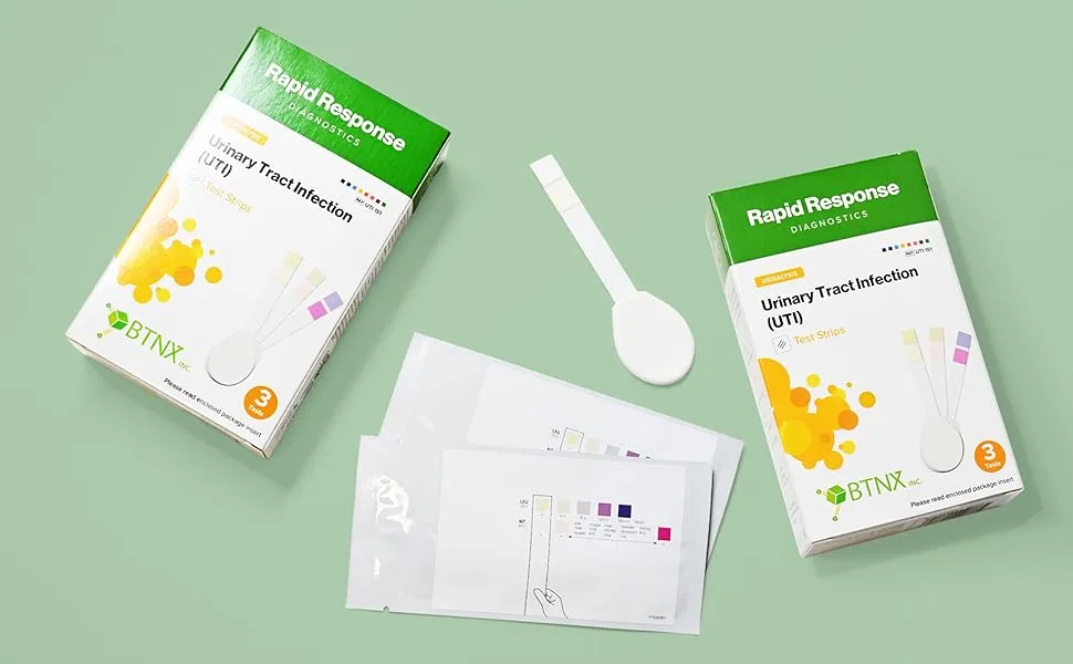 BTNX Rapid Response Urinary Tract Infection (UTI) Test Strips with Handles - Rapid Home Self Testing Kit - Accurate Results in 1-2 Minutes Easy to Use (9 Pack) - UTI boxes lifestyle