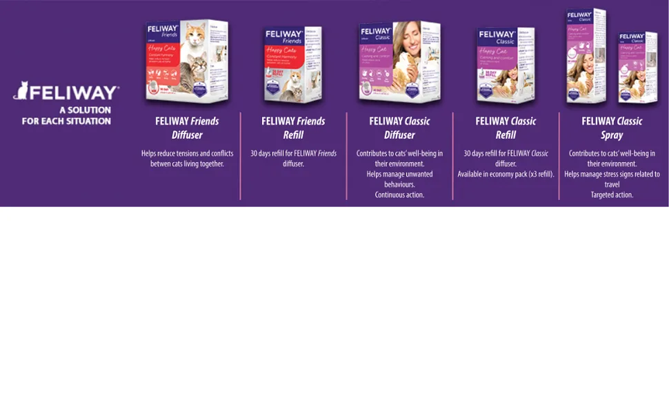FELIWAY Friends Diffuser Refill 3-Pack (FELIWAY MultiCat) - Use with FELIWAY Cat Diffusers - Helps Reduce Fighting Tension and Conflicts Between Cats in The Home (90 Day Supply FELIWAY Refill D894) - Feliway Friends Feliway Classic Cat Calming Cat Fighting