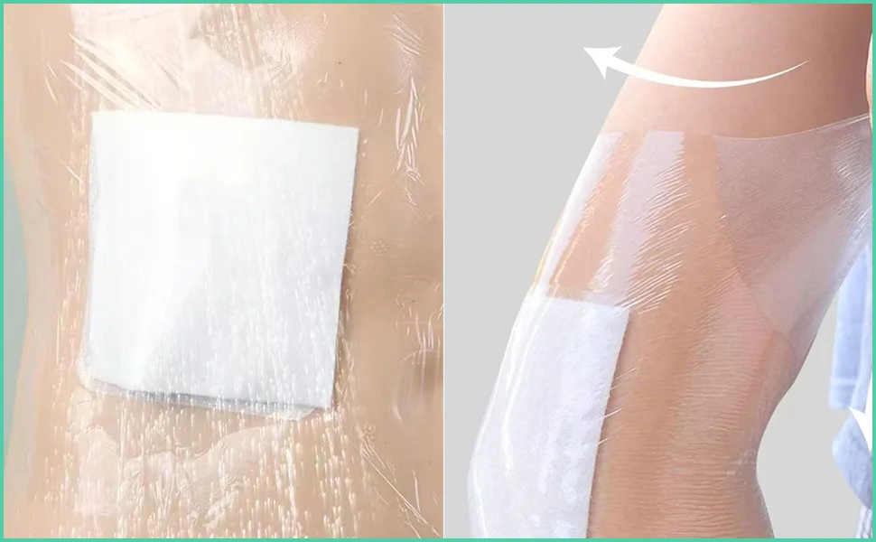 Large Waterproof Wound Dressings Pads Incision Bandage Patch Shower Wound Cover Protector with Absorbent Gauze-6Pack - product information 4