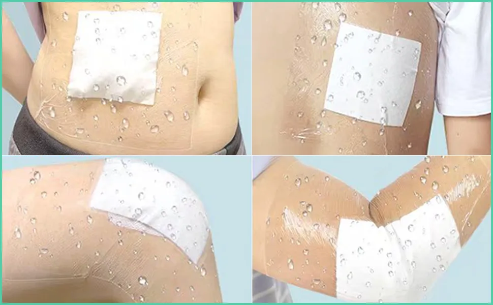 Large Waterproof Wound Dressings Pads Incision Bandage Patch Shower Wound Cover Protector with Absorbent Gauze-6Pack - product information 6