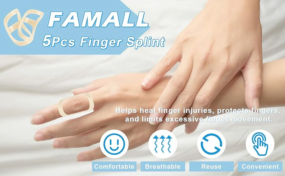 5Pcs Finger Splint Trigger Finger Splint Comfortable Trigger Finger Splint Thumb Brace to Support and Protection for Arthritis Trigger Finger Thumb and Other Finger Conditions(6 7 8 9 10 Sizes) - thumb splint